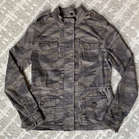 Express Jackets & Blazers - •Express• Camo/Army Utility Jacket